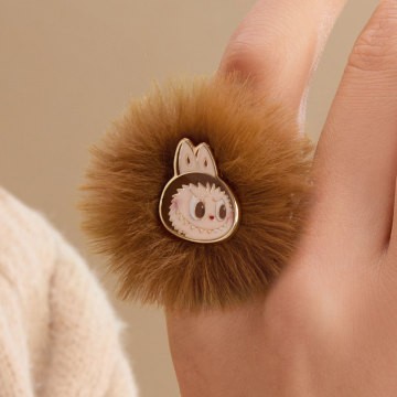 Warm Fluffy Holiday Series-LABUBU Pompom Ring - Image 3