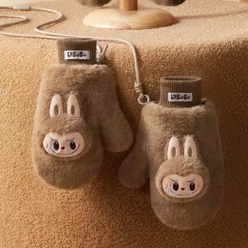 Warm Fluffy Holiday Series- Labubu Plush Gloves - Image 2