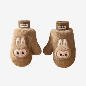 Warm Fluffy Holiday Series- Labubu Plush Gloves